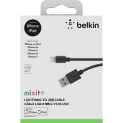 Belkin MIXIT UP 4 ft. L x 4 ft. L Black Cell Phone Charger For Apple Iphone 6, 6 Plus, 5, 5s