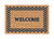 DeCoir Chevron Welcome Tan/Blue Coir Nonslip Door Mat 18 in. L x 30 in. W