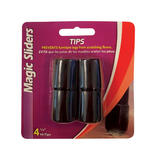 Magic Sliders Vinyl Leg Tip Round 7/8 in. W 4 pk Black