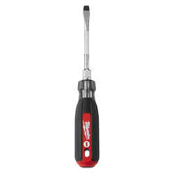 Milwaukee 4 in. Cushion Grip Chrome-Plated Steel Slotted 1 pc. 1/4 in. Red Screwdriver