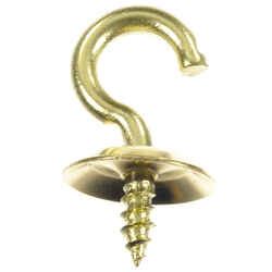 Ace Small Polished Brass Green Brass 0.1875 in. L 8 lb. 6 pk Cup Hook