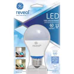 GE Lighting Reveal 11 watts A19 LED Bulb 680 lumens Soft White 60 Watt Equivalence A-Line