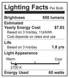 Westinghouse 65 watts BR30 Incandescent Bulb 650 lumens White 1 pk Floodlight