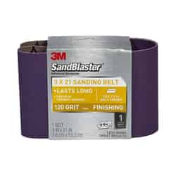 3M SandBlaster 21 inch in. L x 3 in. W Ceramic Sanding Belt Fine 1 pc. 120 Grit
