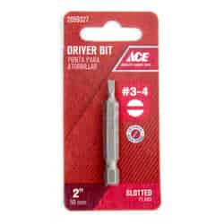 Ace Slotted 2 in. L x #3-4 S2 Tool Steel 1/4 in. Quick-Change Hex Shank Screwdriver Bit 1 pc.