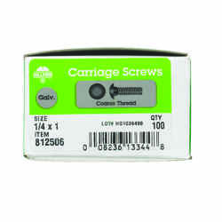 HILLMAN 1/4 Dia. x 1 in. L Hot Dipped Galvanized Steel Carriage Bolt 100 pk