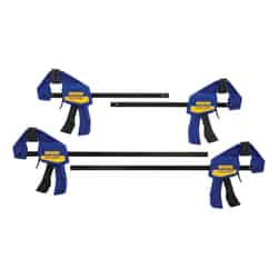 Irwin Quick-Grip 6 and 12 in. x 3 in. D Mini Resin Quick-Release Bar Clamp 140 lb. 4 pk