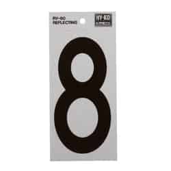 Hy-Ko 6 in. Reflective 8 Number Self-Adhesive Vinyl Black