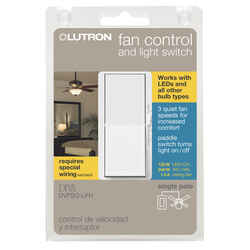 Lutron Diva 1.5 amps Single pole Rocker/Slide Fan Control White 1 each
