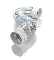 Ace 8 ft. L x 4 in. Dia. Silver/White Aluminum Vent Kit
