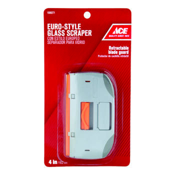 Ace Euro-Style 4 in. W Steel Retractable Glass Scraper