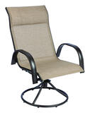 Living Accents Swivel Dark Brown Steel with Sling Fabric Chair Newport