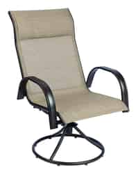 Living Accents Swivel Dark Brown Steel with Sling Fabric Chair Newport