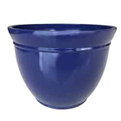 Southern Patio Kittredge 12.83 in. H x 17.5 in. W Blue Resin Planter