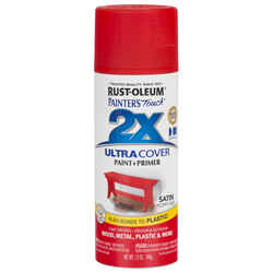 Rust-Oleum Painter's Touch 2X Ultra Cover Satin Poppy Red Spray Paint 12 oz
