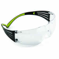 3M SecureFit Anti-Fog Clear Safety Glasses Black/Green 1 pc.