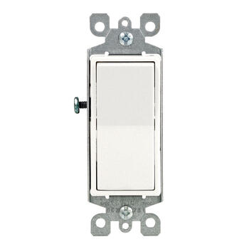 Leviton 15 amps Decora Rocker 1 pk White Switch