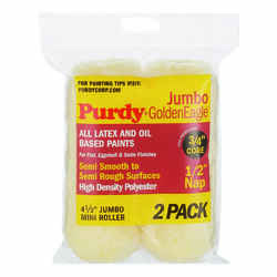 Purdy Golden Eagle Polyester 4.5 in. W X 1/2 in. S Mini Paint Roller Cover 2 pk