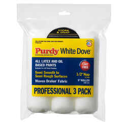 Purdy White Dove Dralon 1/2 in. x 9 in. W Regular 3 pk Paint Roller Cover For Semi-Smooth Surf