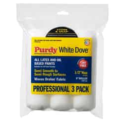 Purdy White Dove Dralon 1/2 in. x 9 in. W Regular 3 pk Paint Roller Cover For Semi-Smooth Surf