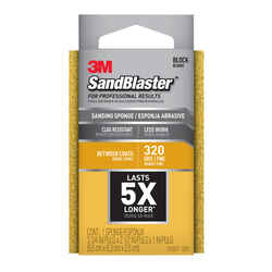 3M SandBlaster 3-3/4 in. L X 2-1/2 in. W X 1 in. T 320 Grit Fine Flat Surface Sanding Sponge