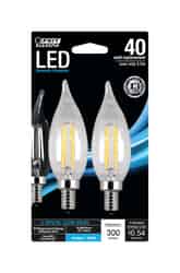 Feit Electric C10 E12 (Candelabra) LED Bulb Daylight 40 Watt Equivalence 2 pk