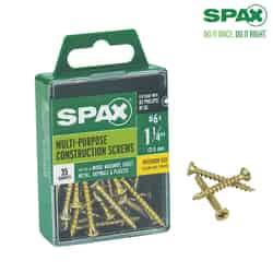 SPAX No. 6 x 1-1/4 in. L Phillips/Square Flat Yellow Zinc Steel Multi-Purpose Screw 35 each