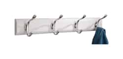 InterDesign 22 in. L White/Chrome Wood/Stainless Steel Jumbo Paris 4-Hook Rack 1 pk