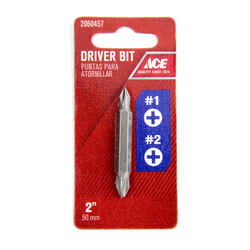 Ace Phillips 2 in. L Double-Ended Screwdriver Bit 1/4 in. Hex Shank 1 pc. S2 Tool Steel