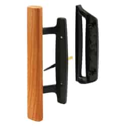 Prime-Line Wood/Brown Metal Outdoor Patio Door Handle Set