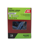 Ace 1/4 in. x 3-1/4 in. L Phillips Flat Head Steel Masonry Screws 1 lb. 35 pk