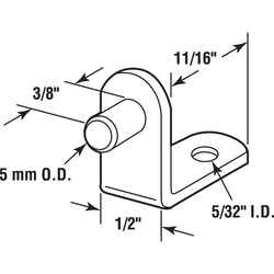 Prime-Line Silver Steel Shelf Support Peg 5 mm Ga. 0.9 in. L