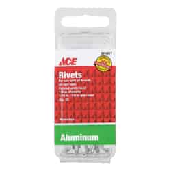Ace 1/8 L Aluminum 1/8 25 pk White Rivets