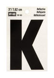 Hy-Ko 3 in. Reflective Vinyl Black K Self-Adhesive Letter