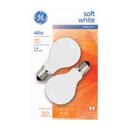 GE Lighting 40 watts A15 Incandescent Light Bulb 300 lumens Soft White A-Line 2 pk