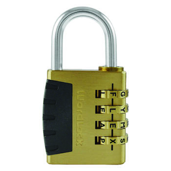 Wordlock 3.8 in. H x 1 in. L x 1 in. W Brass Padlock 1 pk 4-Dial Combination