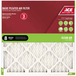 Ace 20 in. W X 30 in. H X 1 in. D Cotton 8 MERV Pleated Air Filter