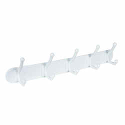 Homz White Plastic Large 5-Hook Rack 18.38 in. L 1 pk 5 lb.