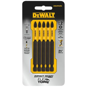 DeWalt Impact Ready Phillips 3-1/2 in. L x #2 in. Screwdriver Bit 1/4 in. 5 pc.