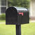 Gibraltar Galvanized Steel Post Mounted Mailbox Black 11-1/2 in. W x 15 in. H x 23-1/2 in. L x