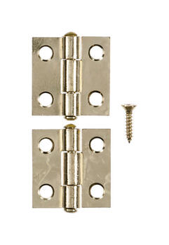 Ace 2.75 in. W x 1 in. L Bright Brass Steel Narrow Hinge 2 pk
