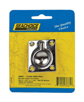 Seachoice Chrome Brass 1-3/4 in. W x 1-1/2 in. L 1 pc. Flush Ring Pull