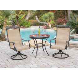 Hanover Monaco 3 pc. Monco Polished Bronze Bistro Set