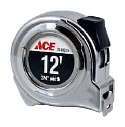 Ace 12 ft. L x 0.75 in. W Tape Measure Chrome 1 pk