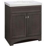 Continental Cabinets Single Bright Grey Vanity Combo 33-1/2 in. H x 30 in. W x 18 in. D