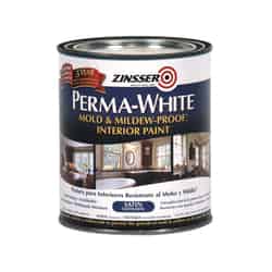 Zinsser Perma-White Satin White Water-Based Mold and Mildew-Proof Paint Interior 1 qt