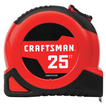 Craftsman 25 ft. L x 1 in. W Tape Measure Black 1 pk