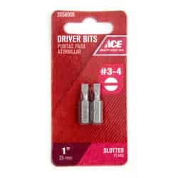 Ace 3 x 1 in. L S2 Tool Steel 1/4 in. Hex Shank 2 pc. Insert Bit Slotted