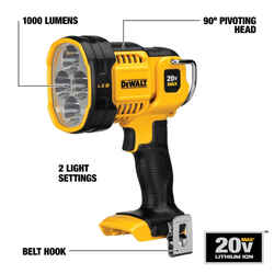 DeWalt 20V Max 1500 lm Black/Yellow LED Jobsite Spotlight