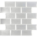 Peel and Impress 11.3 in. L x 10 in. W Multiple Finish (Mosaic) 4 pc. Gray Vinyl Adhesive Wall T